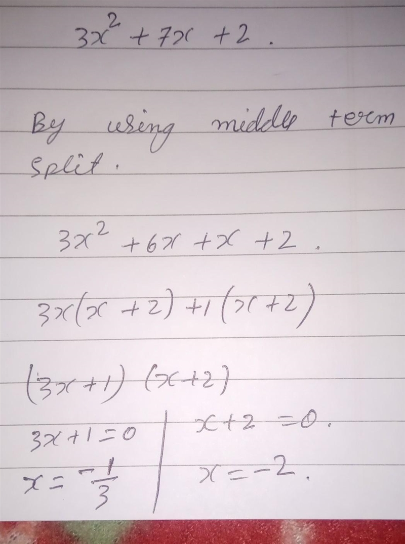 Factor: 3.x2 + 7x + 2​-example-1