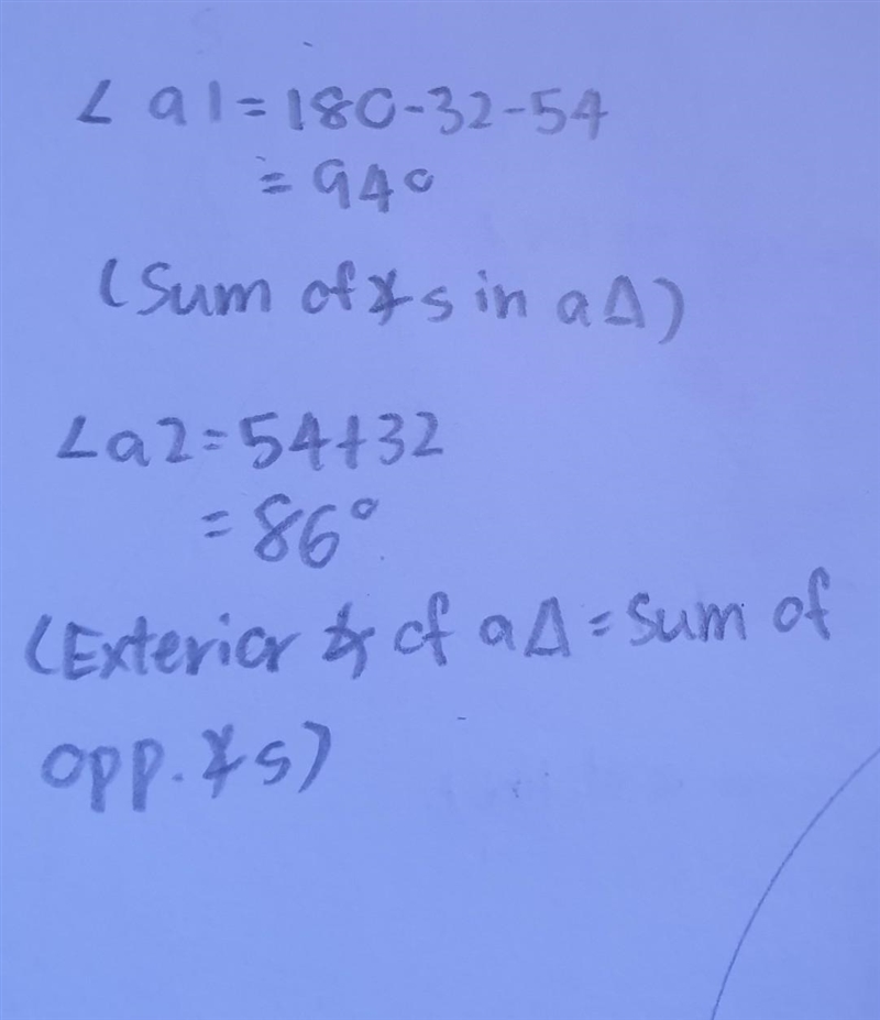 Calculate the size of a1 and a2​-example-1