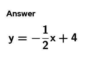 Find the equation of the line passing through (0, 4) and (2, 3).-example-1