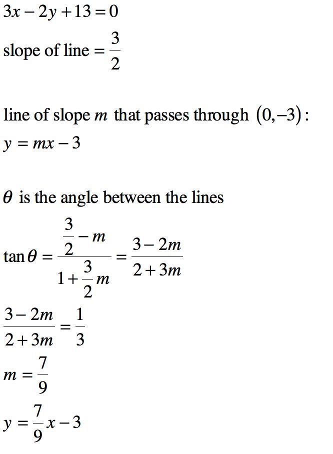 find the equation of straight line passes through a point (0 ,- 3 )which makes an-example-1