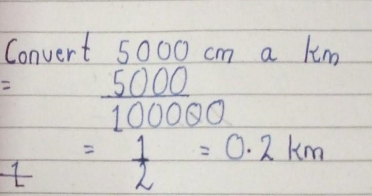 Convertir 5000 cm a km​-example-1