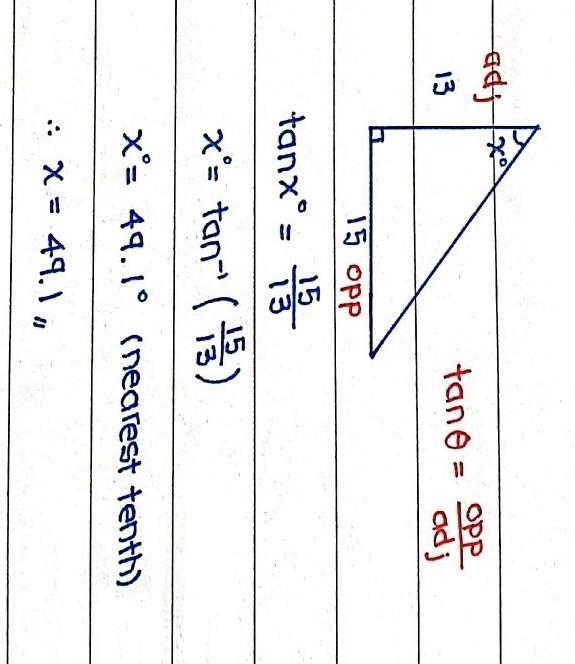 Can someone help me with this? Find x. Round to the nearest tenth. xº 13 15-example-1