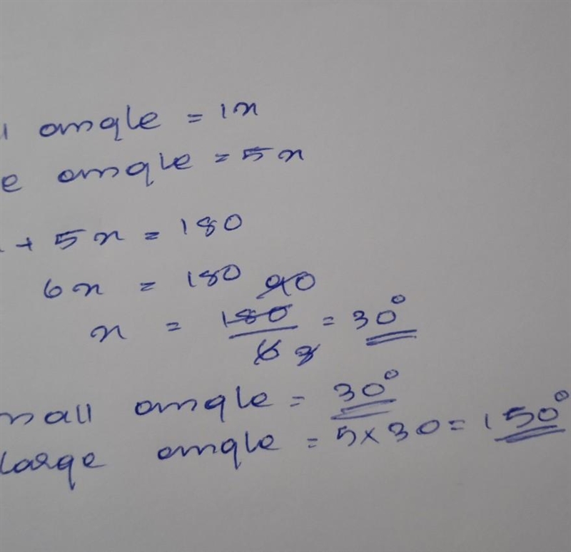 The supplementary are in the ratio 1:5. What is the measure of the smaller angle?-example-1