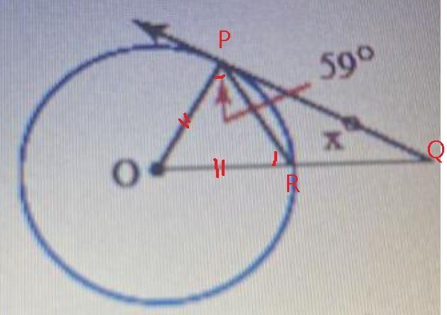 Lines that appear to be tangent are tangent. O is the center of the circle. What is-example-1