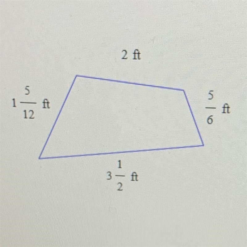 Find the perimeter of the following quadrilateral.￼ Write your answer as a mixed number-example-1