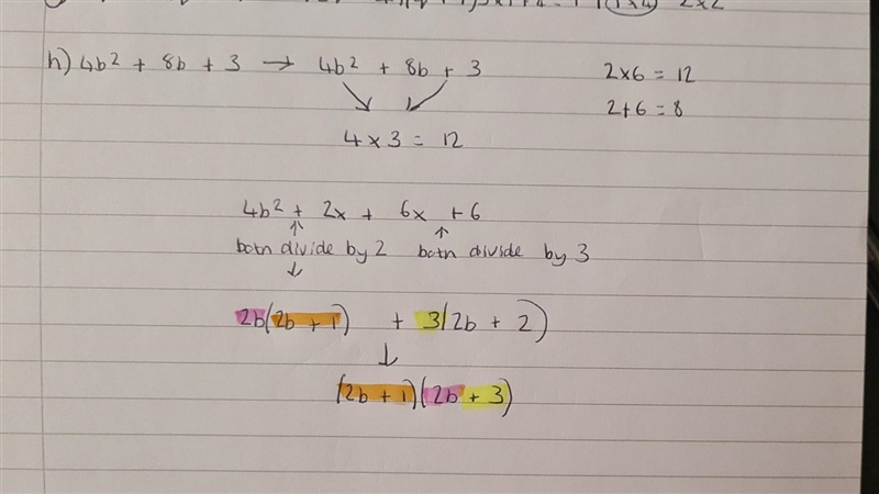 Please can someone help? As i'm not confident this is right for factorising 4b^2 + 8b-example-1