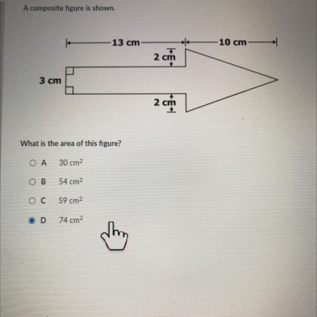 A composite figure is shown. 13 cm 10 cm 2 cm 3 cm 2 cm What is the area of this figure-example-1