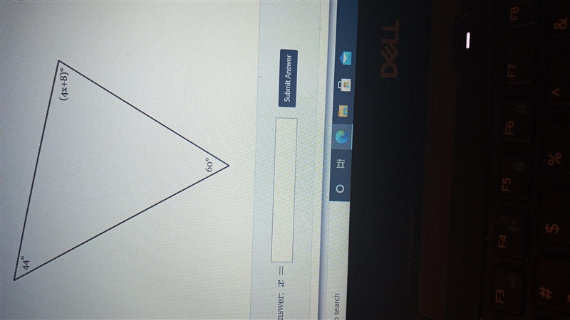 The measures of the angles of a triangle are shown in the figure below. Solve for-example-1