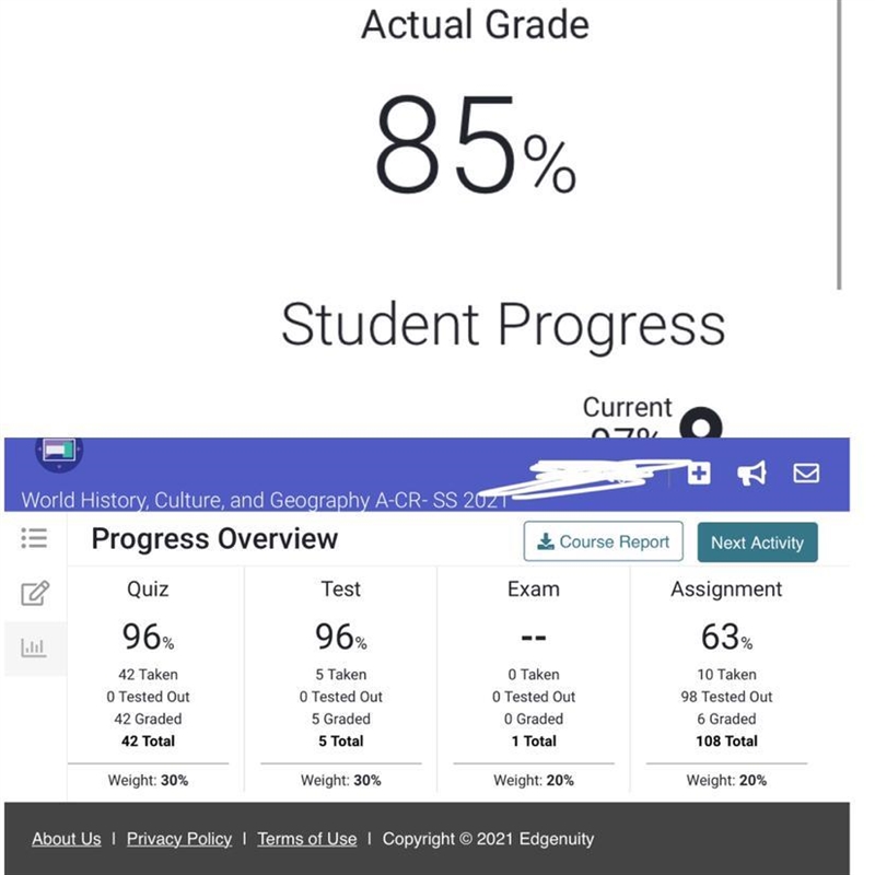 What would my grade be if i got 68% on my exam?-example-1