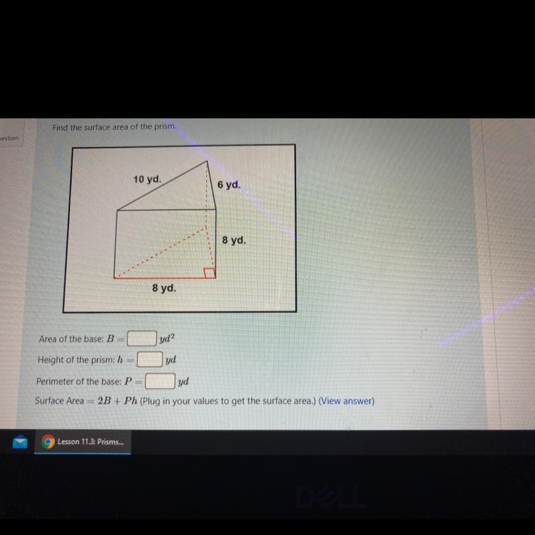 Find the surface area of the prism HURRY-example-1