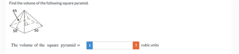 Find the volume of the following square pyramid.-example-1