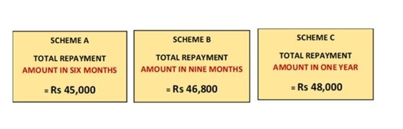 Mini wants to buy a scooter for Rs 62,000 . She has only Rs 19,000 with her, so she-example-1