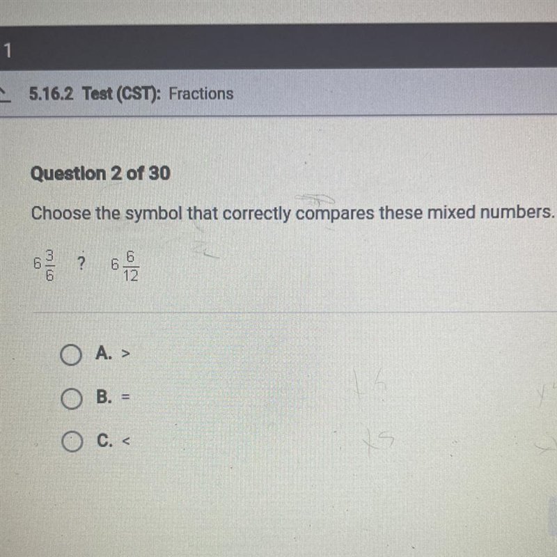 Choose the symbol that correctly compares these mixed numbers.-example-1