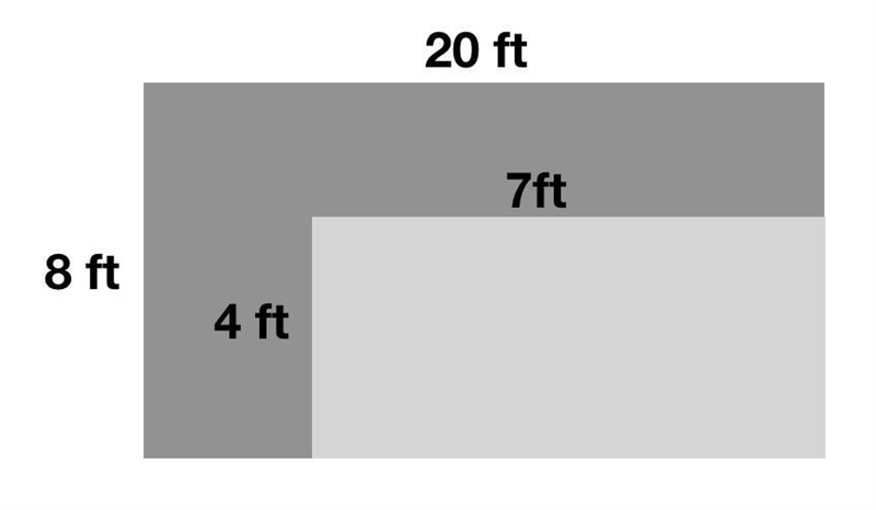 Area of the Shaded Region rectangle within reactanlge Find the area of the shaded-example-1