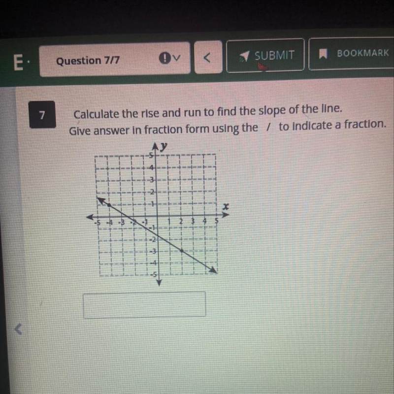 Calculate the rise and run to find the slope of the line-example-1