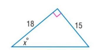 N the right triangle below, solve for x.Round your answer to the nearest tenth. Options-example-1