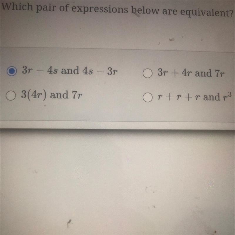 Which pair of expressions below are equivalent?-example-1