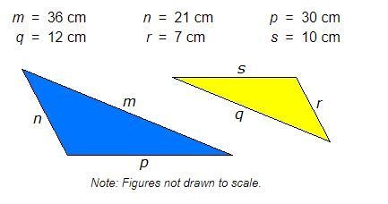 With the information given below, determine how the triangles can be shown to be similar-example-1