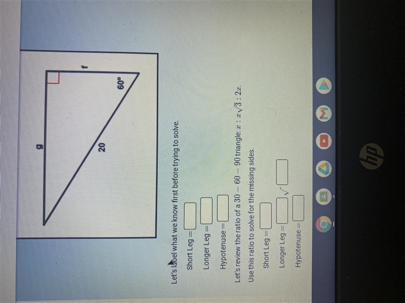 Find the length of the missing sides-example-1