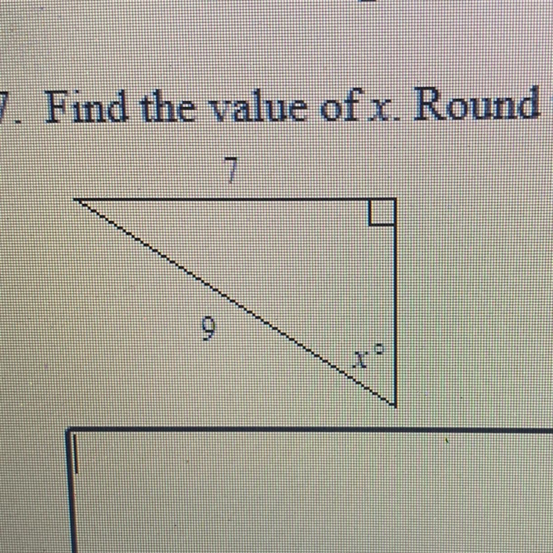 Find the value of x. round to the nearest degree.-example-1