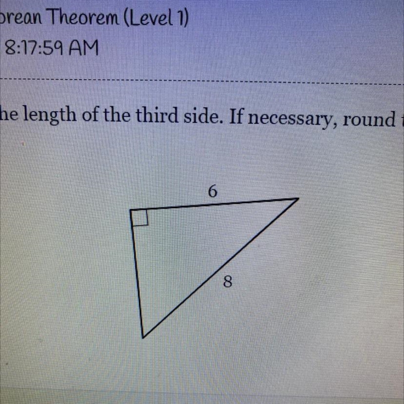 Find the length of the third side. If necessary, round to the nearest tenth.-example-1