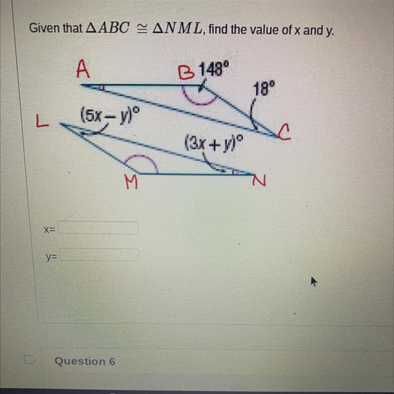 Find the value of x and y-example-1