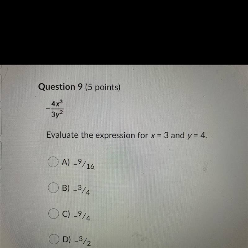 Evaluate the expression for x = 3 and y= 4.-example-1