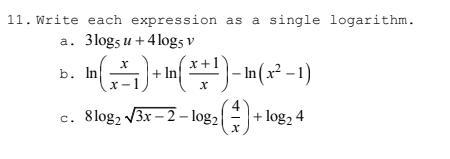 Write each question as a single logarithm (Picture attached)-example-1