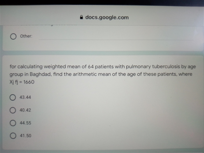 for calculating weighted mean of 64 patients with pulmonary tuberculosis by age group-example-1