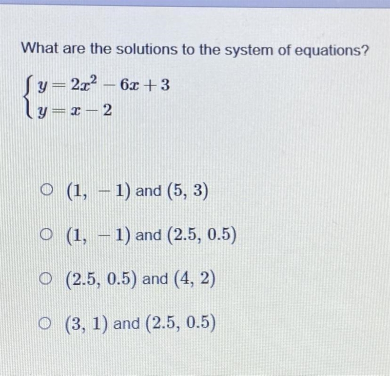 Please Help! What are the solutions to the system of equations?-example-1