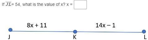 If JL= 54, what is the value of x? x-example-1