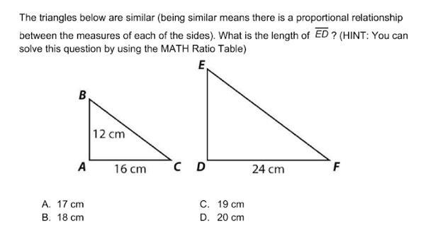 The triangles below are similar (being similar means there is a proportional relationship-example-1