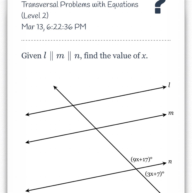 Give l m n find the value of x-example-1