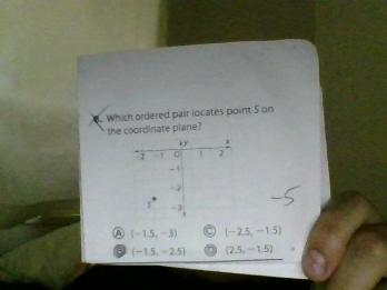 Which ordered pair locates points S on the coordinate plane?-example-1