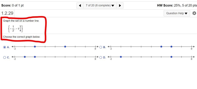 Graph the set on a number line. {-1/2, -1 3/4}-example-1