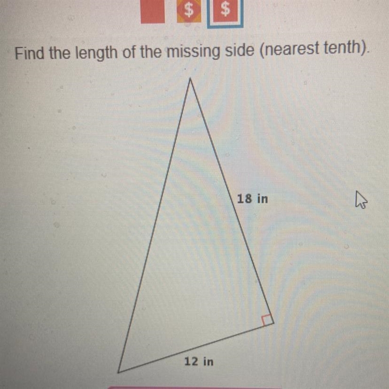 Find the length of the missing side-example-1