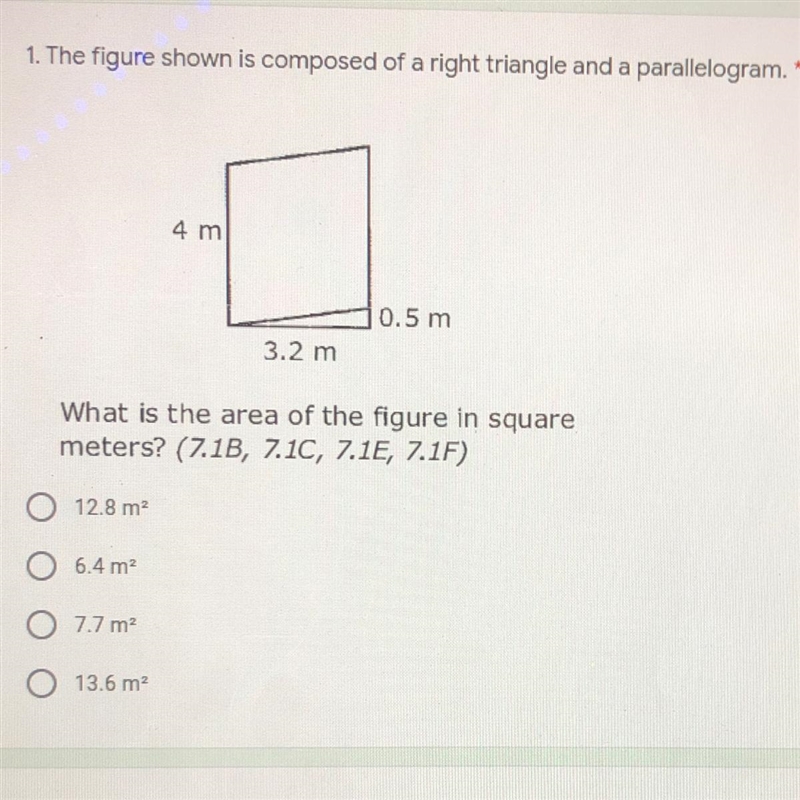 1. The figure shown is composed of a right triangle and a parallelogram. 25 points-example-1