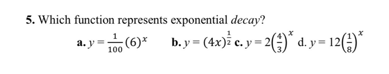 Which function represents exponential decay and why?-example-1