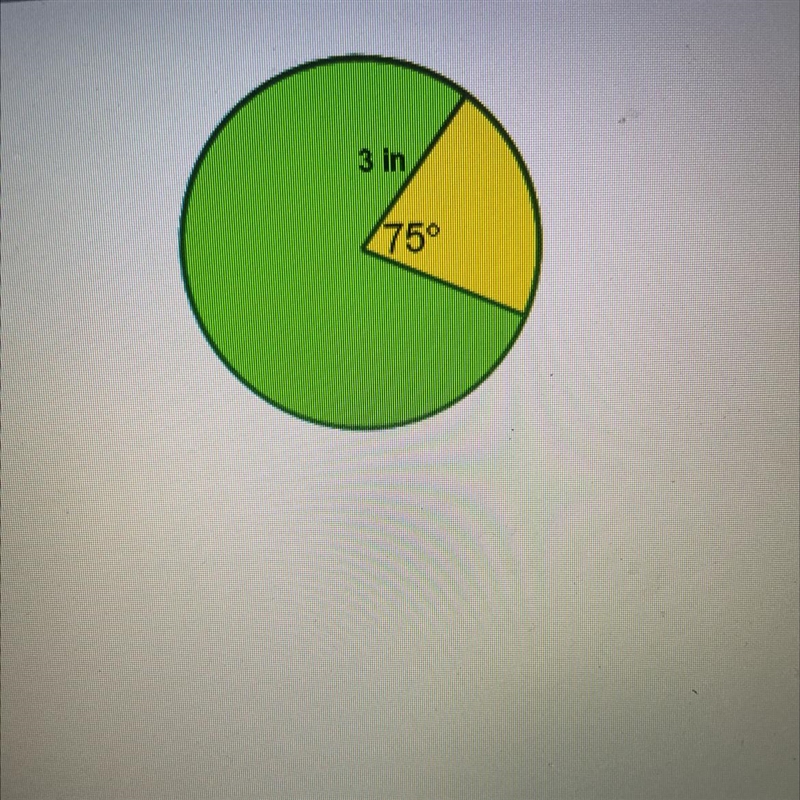 Determine the area of the yellow sector-example-1