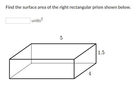 Find the surface area of the right rectangular prism shown below.-example-1