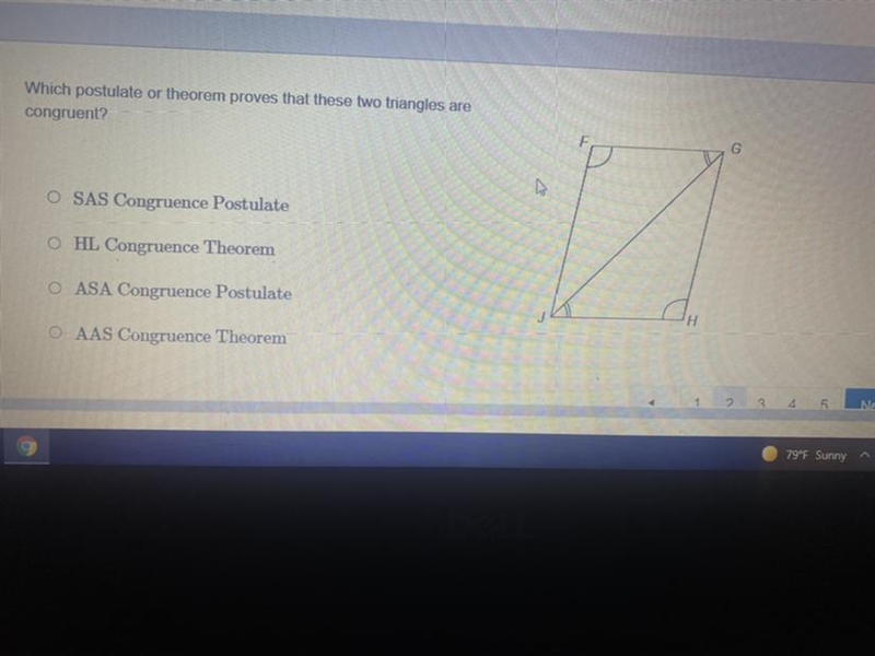 Which postulate or theorem proves that these two triangles are congruent? • SAS Congruence-example-1