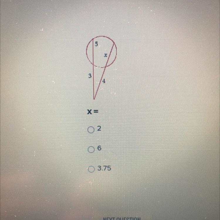 X= A.)2 B.)6 C.)3.75-example-1