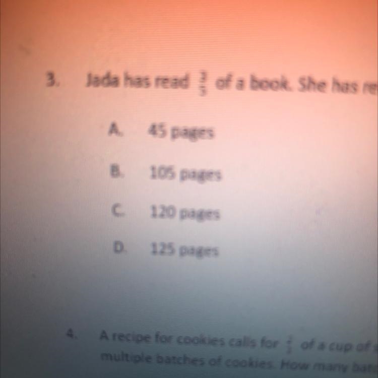 Jada has read 3/5 of a book.she has read 75 pages so far how many pages are in the-example-1