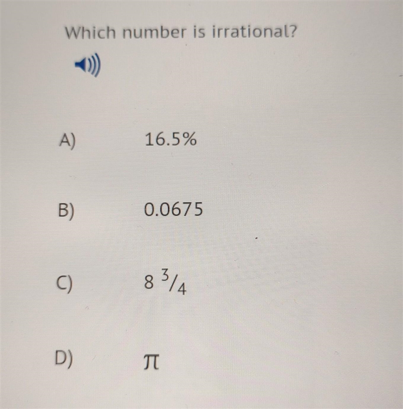 Which number is irrational? ​-example-1