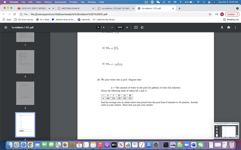 (8) We pour water into a pool. Suppose that w = The amount of water in the pool (in-example-1