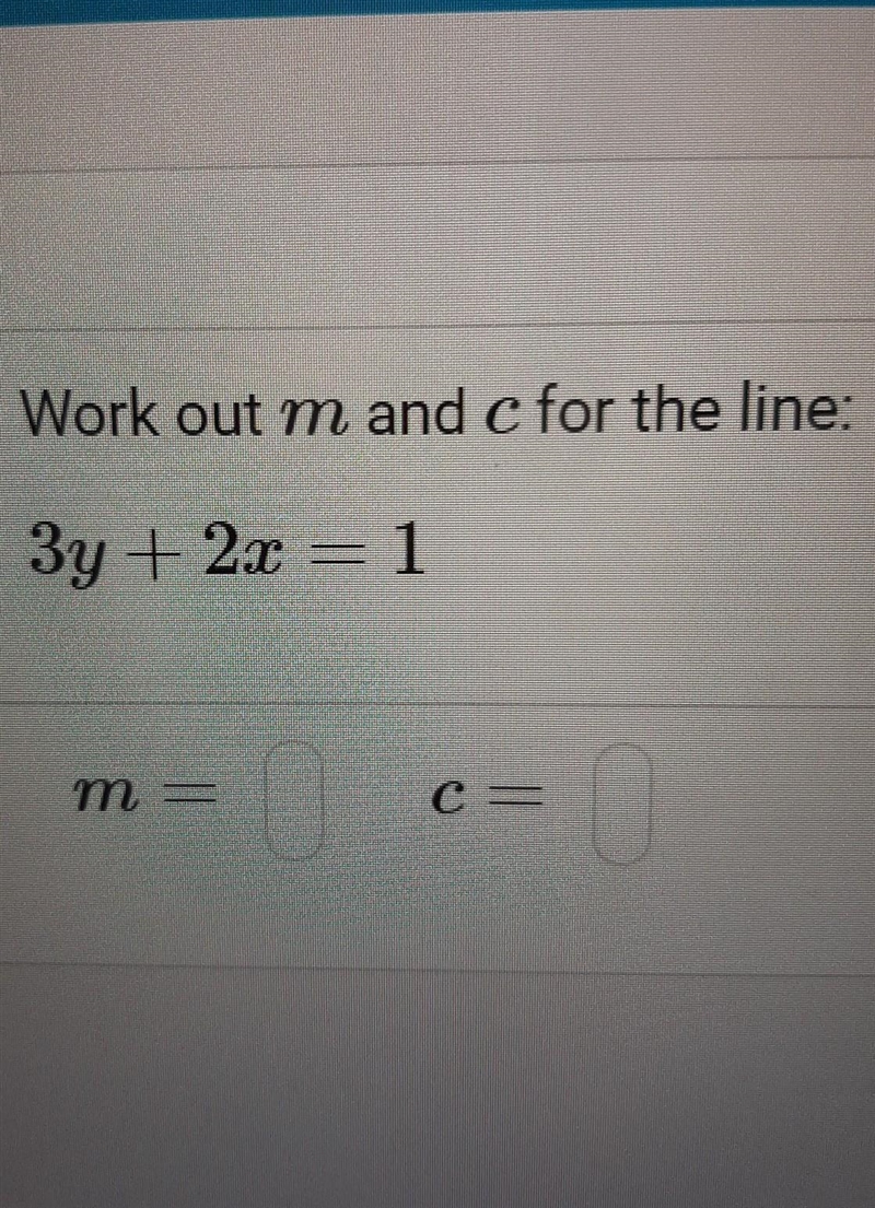 Work out the m and c fornthe line:​-example-1