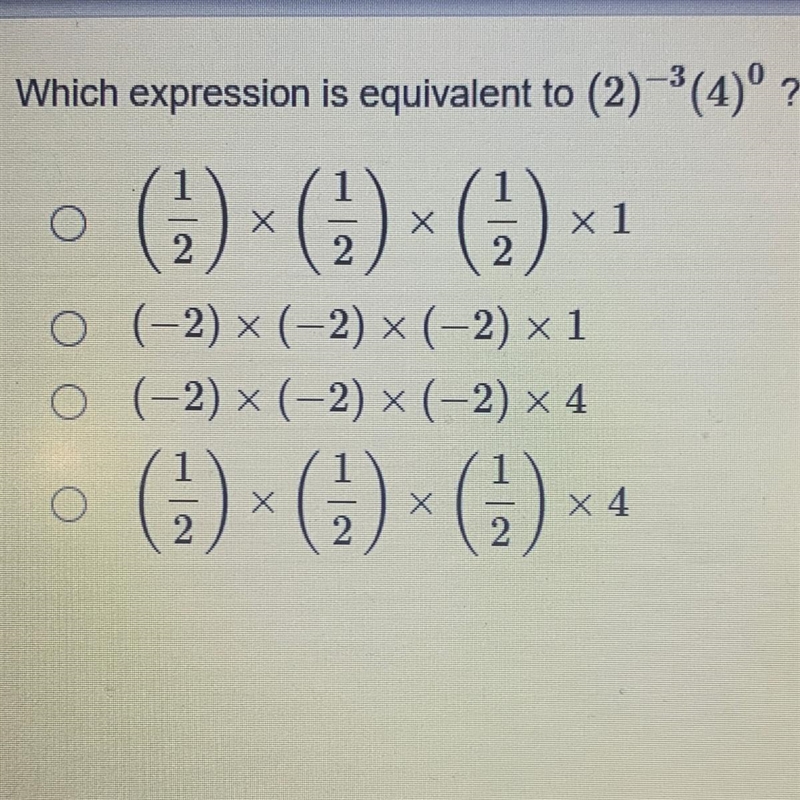 Which expression is equivalent to (2) -3 (4) ô?-example-1