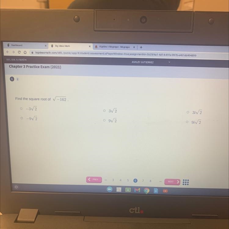 Find the square root of -162 and please explain your answer-example-1