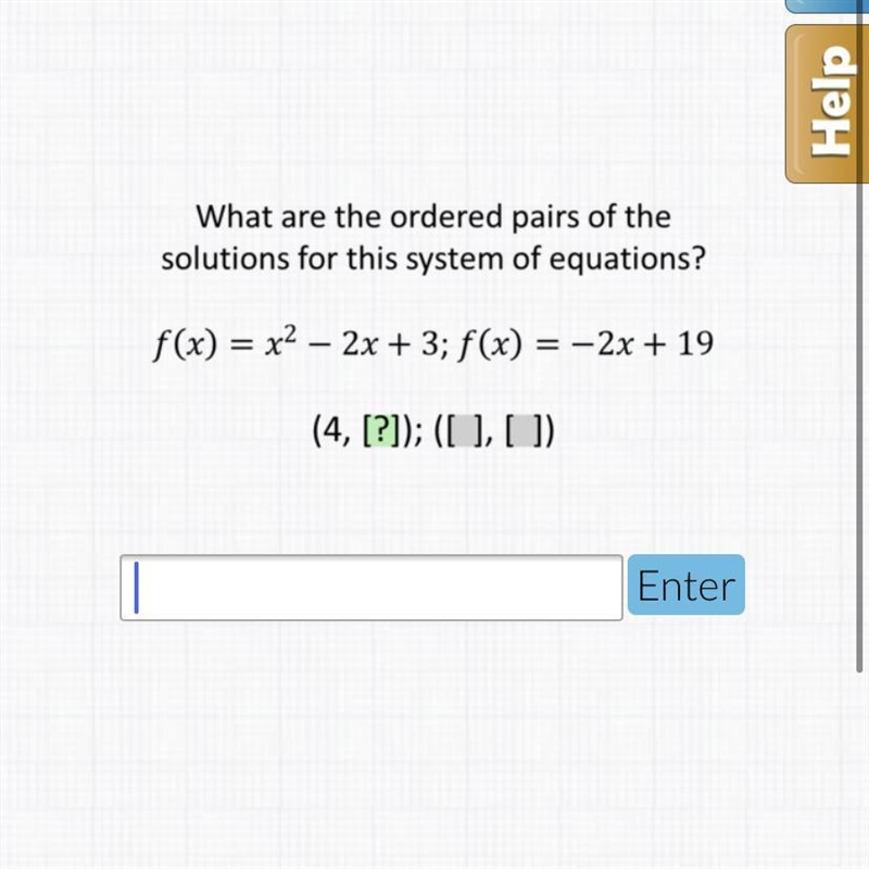 What are the ordered pairs of the solutions for this system of equations?-example-1