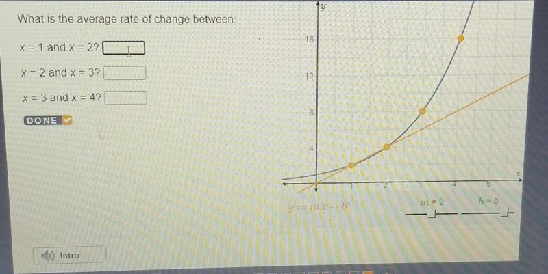 What is the average rate of change between: x=1 and x=2 x=2 and x=3 x=3 and x=4​-example-1